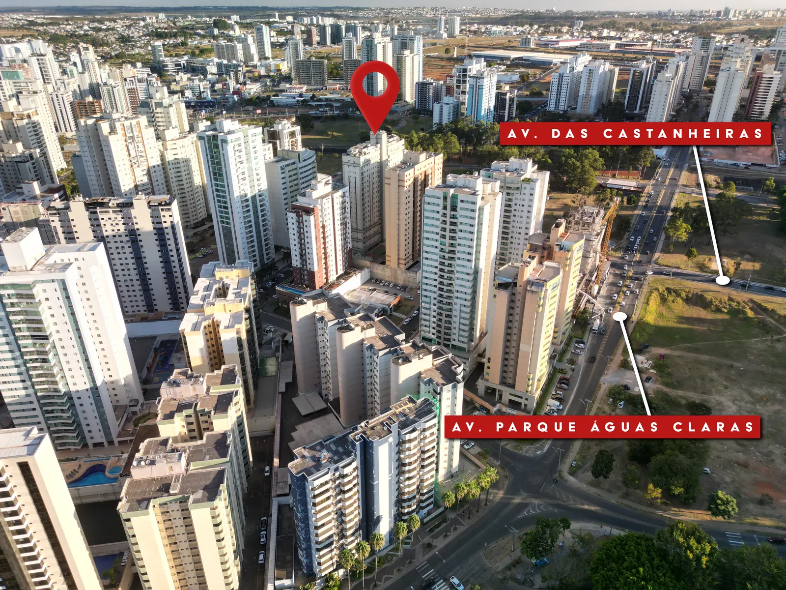 Aérea 1 · O prédio entre as avenidas Castanheiras e Parque Águas Claras